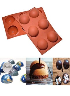 Buy 1 Pack Chocolate Mold 6 Holes Sphere Silicone Mold for Baking Cake DIY Mothers Day Gifts with Silicone Spatula Set Antifreeze Silicone Mold in Saudi Arabia