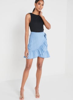 Buy High Waist Ruffle Detail Mini Skirt in Saudi Arabia