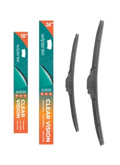 Buy WiperEx Wiper Blades for BMW 3 Series Li 2017 24" + 18" All Weather, Uniform Wiping, Premium Rubber, Perfect Fit, Silent, Reduced Wind Lift, No Marks (Set of 2) in UAE