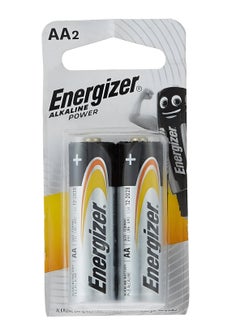 Buy 2 Piece Alkaline AA2 Battery Silver Black in Saudi Arabia