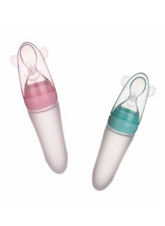 اشتري ORiTi 2-Piece Baby Feeding Silicone Bottle With Spoon 90ml في الامارات