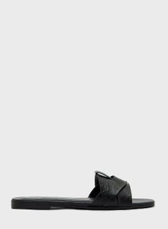 Buy Textured Woven Design Flat Sandal in UAE