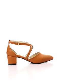 Buy Heeled Leather Shoes - Brown in Egypt