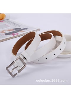 Buy Korean Style Denim Belt Unisex Casual PUWhite White in UAE