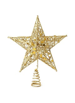 اشتري Time to Sparkle Glitter Christmas Tree Topper Star For Christmas Tree Decoration Gold 20x16x4cm في مصر