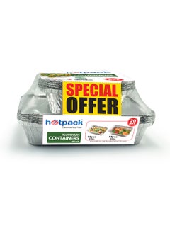 Buy Hotpack | 20Pcs Aluminum Container 8389 + 8342 (10Pcs Each) 20% Off in UAE