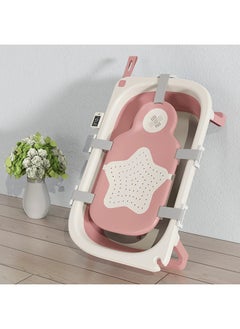 Buy Foldable Baby Bathtub with Temperature Sensing Portable Travel Bathtub with Drain Hole Durable Baby Bathtub Newborn to Toddler 0 to 36 Months in Saudi Arabia