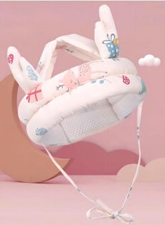 اشتري Infant Baby Soft Breathable Head Protective Hat Adjustable Head Cushion Bumper Bonnet for Toddlers Crawling Walking في السعودية
