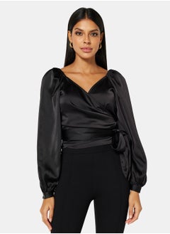 Buy Wrap Tie Up Crop Top in UAE