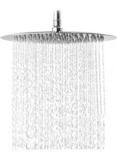 Buy High Pressure Shower Head, Round Stainless Steel Adjustable High Flow Rainfall Showerhead, Pressure Boosting Design (10 Inch, Chrome Finish) in UAE