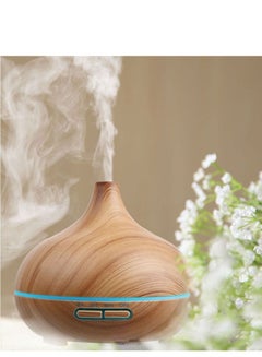 اشتري 500ML Ultrasonic Air Humidifier Essential Oil Diffuser With 7-Colour LED Lights Aromatherapy Humidifier في السعودية