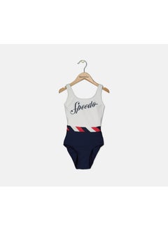 اشتري Women Shoreline U,Back Swimsuit, White and Navy في السعودية