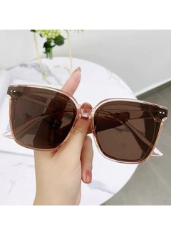 اشتري Women's Classic UV Protection Sunglasses, Transparent Tea Frame with Gray Lenses في الامارات