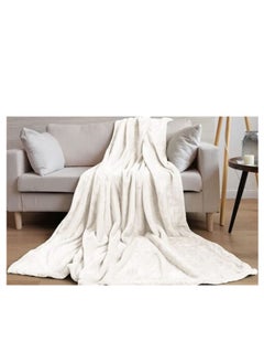 اشتري PAN Home Home Furnishings Ultra Plush Blanket 150X200 cm- Ivory في الامارات