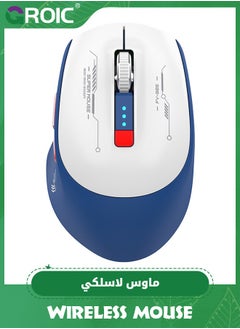 اشتري Wireless Mouse, 1600DPI 2.4G Premium Wireless Mice, 6 Buttons Thumb Support Wireless Optical Computer Mouse, Ergonomic USB Rechargeable Blue-Tooth Mouse for PC Tablet Notebook في الامارات