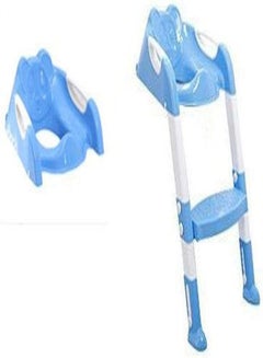 Buy Baby Toddler Kids Potty Toilet Training Safety Adjustable Ladder Seat Chair Step Blue in UAE