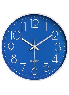 Buy Minimalist Wall Clock Modern Design Living Room Bedroom Quartz Mute Light Luxury Clocks Hanging Watch Home Decor (Color: Blue/White, Size: 12inch 30cm) in UAE