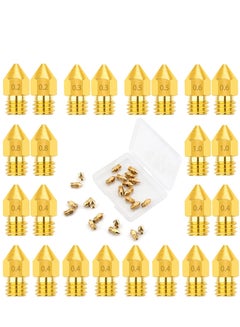 Buy 3D Printer Nozzles, DIY Accessories for MK8 0.2mm, 0.3mm, 0.4mm, 0.5mm, 0.6mm, 0.8mm, 1.0mm Tip Brass Nozzles with Storage Case Extruder Print Nozzles (24 Pieces) in UAE