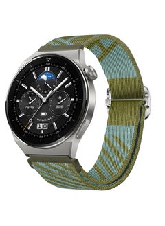 اشتري Replacement Hermes Design Woven Nylon Strap Compatible with 22MM Huawei GT 3/GT2 Pro/Watch 3/GT2 Verona Green في السعودية