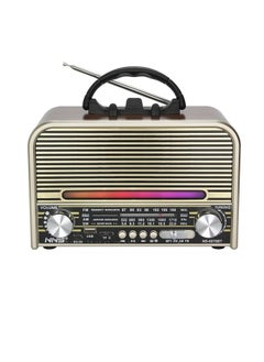 Buy Radio NS-6678BT Wireless Rechargeable Radio Fm Classsic Multicolour in Saudi Arabia