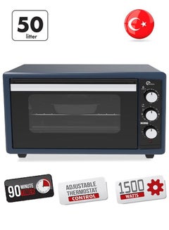 اشتري Premium Turkish Electric Kitchen Oven 50 Liter 1500 W Dark Blue في السعودية