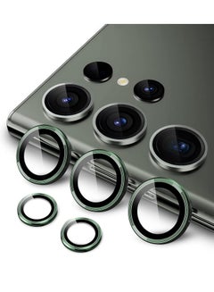 اشتري Camera Lens Protector for Samsung Galaxy S23 Ultra 5G 6.8-Inch, 9H Tempered Glass Metal Individual Ring Cover, Easy Installation Tray, HD Clear, Set of 5 (Green) في الامارات