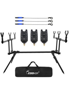 Adjustable Retractable Carp Fishing Rod Pod Stand Holder Fishing Pole Pod  Stand With Up To 4 Fishing Rods with Bag Fishing Tools