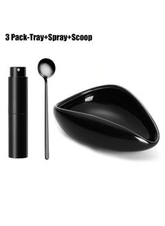 Buy Coffee Bean Dosing Tray, Coffee Bean Spray and Coffee Spoon 3-Piece Set Black in Saudi Arabia