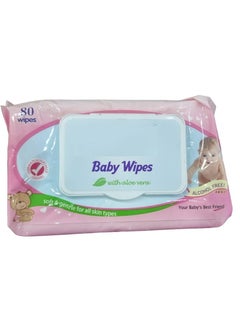 Buy Pack of 80 Baby Wet Wipes With Aloe Vera Soft And Gentle in Saudi Arabia