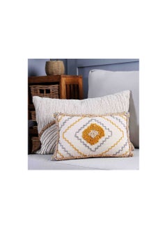 اشتري Tunisia-embroidered Filled Cushion-30x45cm-natural/rust في الامارات