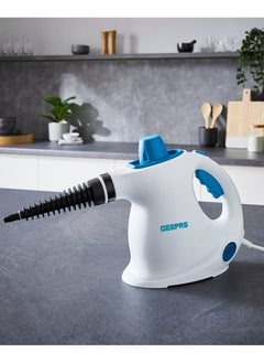 Buy Geepas Handheld Steam Cleaner 1050 W| 380 ml Water Tank, 9 Accessories, Lightweight and Portable| 110C Temperature, for Kitchen Countertops, Bathroom Tiles, Upholstery| 2 Years Warranty GSC63064UK in UAE