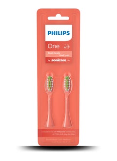 اشتري Philips One by Sonicare, 2 Brush Heads, Miami Coral, BH1022/01 في الامارات