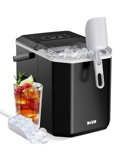 Buy Portable Ice Machine, Small Household Automatic Ice Maker, Ice Making Machine with Self-Cleaning Function, Includes Basket and Scoop Black in Saudi Arabia