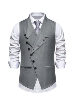 Buy New Slanted Placket Single Breasted Suit Vest in UAE