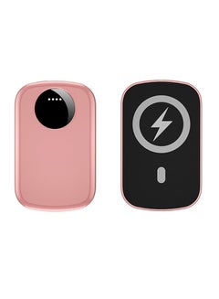 اشتري 5000.0 mAh Fast Wireless Magnetic Portable Power Bank Charger for Apple iPhone 12 Series Pink/Black في الامارات