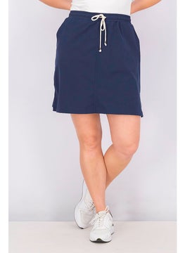 اشتري Women Plain Overlay Skort, Navy في الامارات