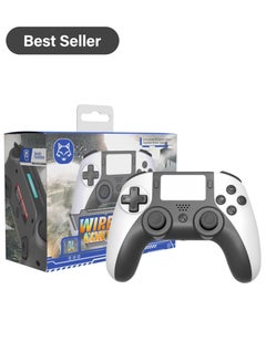 Buy Bluetooth Gamepad with Dual Vibration Gyro Touchpad & Back Expansion Buttons for PS4/PC in Saudi Arabia