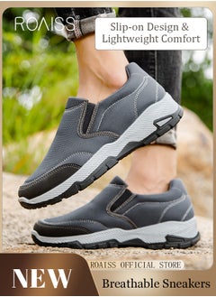 Buy Slip On Casual Shoes Simple Style Outdoor Sneakes Round Toe Breathable Sports Shoe for Middle Aged and Elderly Men for Dad in UAE