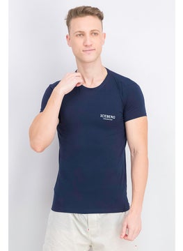 اشتري Men Round Neck Short Sleeve T-shirt, Navy في الامارات