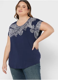 Buy Printed Round Neck Top in UAE