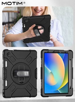 Buy Protective Case Cover for Lenovo Tab M10 Plus 3rd Gen 10.6" 2022 with Pen Holder 360° Rotating Kickstand Heavy Duty with Hand Strap Can Be Placed And Held By Hand in Saudi Arabia