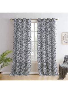 Buy Elegant Velvet Curtains Soft Velour Fabric Modern Sheer Design Steel Grommets For Living Room140X280Cm in Egypt