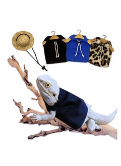 Buy 4 Pack Lizard Clothes for Bearded Dragons, with Straw Hat Set Reptile Apparel Handmade Sleeveless T-Shirt Vest for Lizard Bearded Dragon Crested Gecko Chameleon (L, 4 Pack Set) in UAE