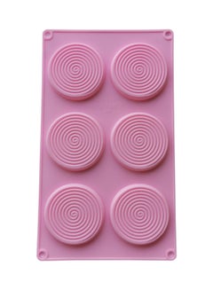 Buy Round Spiral Swirl Shape 3D Chocolate Cupcake Cake Mould Pink 30 x 17cm in Saudi Arabia