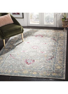 Buy Mystique Collection Accent Rug 3' X 5' Grey & Multi Oriental Boho Distressed Design Non Shedding & Easy Care Ideal For High Traffic Areas In Entryway Living Room Bedroom (Mys922R) in UAE