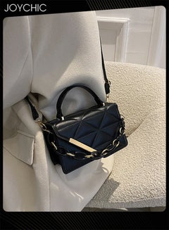 Buy Fashion Rhombus Design Small Purse for Women Retro Classic Versatile Tote Handbag Pu Waterproof Portable Ladies Shoulder Bags Clutch Black in Saudi Arabia