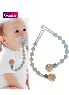 Buy Silicone Pacifier Clip, 100% Silicone Pacifier Strap with Clip Keeps Pacifiers, Teethers & Small Toys in Place in UAE