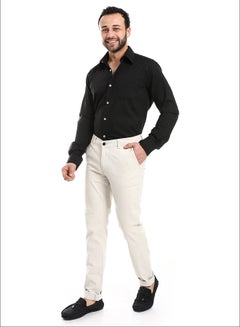 Buy Classic Regular Fit Plain Black Shirt_Black in Egypt