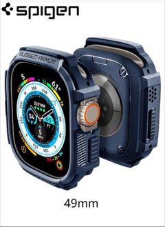 اشتري New Upgrade Apple Watch Rugged Armor Ultra Case Durable TPU Case Designed for Ultra 49mm Navy Blue في السعودية