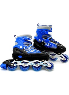 Buy Adjustable Roller Skate Shoe for children Outdoor Skating (Blue 35-38) in UAE